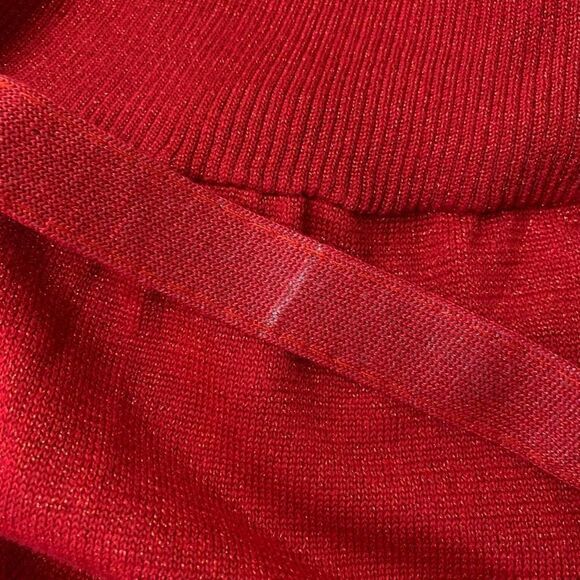 Free People Red Knit Sweater Belted Mini Dress Long Sleeve - Picture 11 of 14